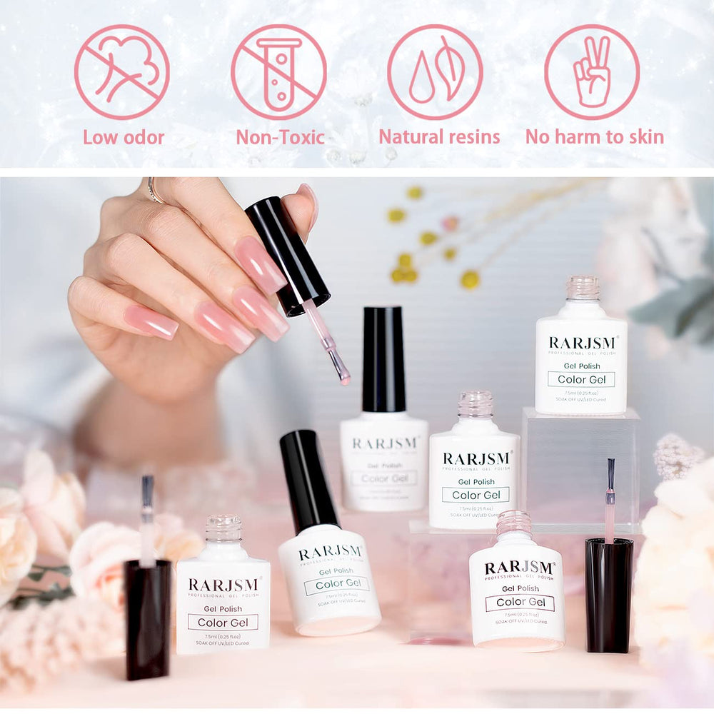 RARJSM nail wheel swatches displaying translucency and layering options