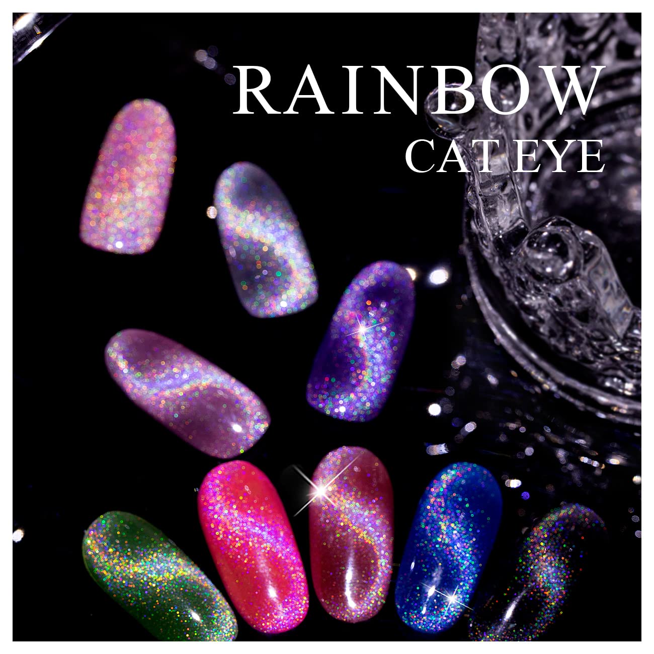 RARJSM swatches on fingers displaying holographic glitter for creative inspiration