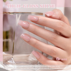 RARJSM swatch on fingertip showing true nude shade and scale