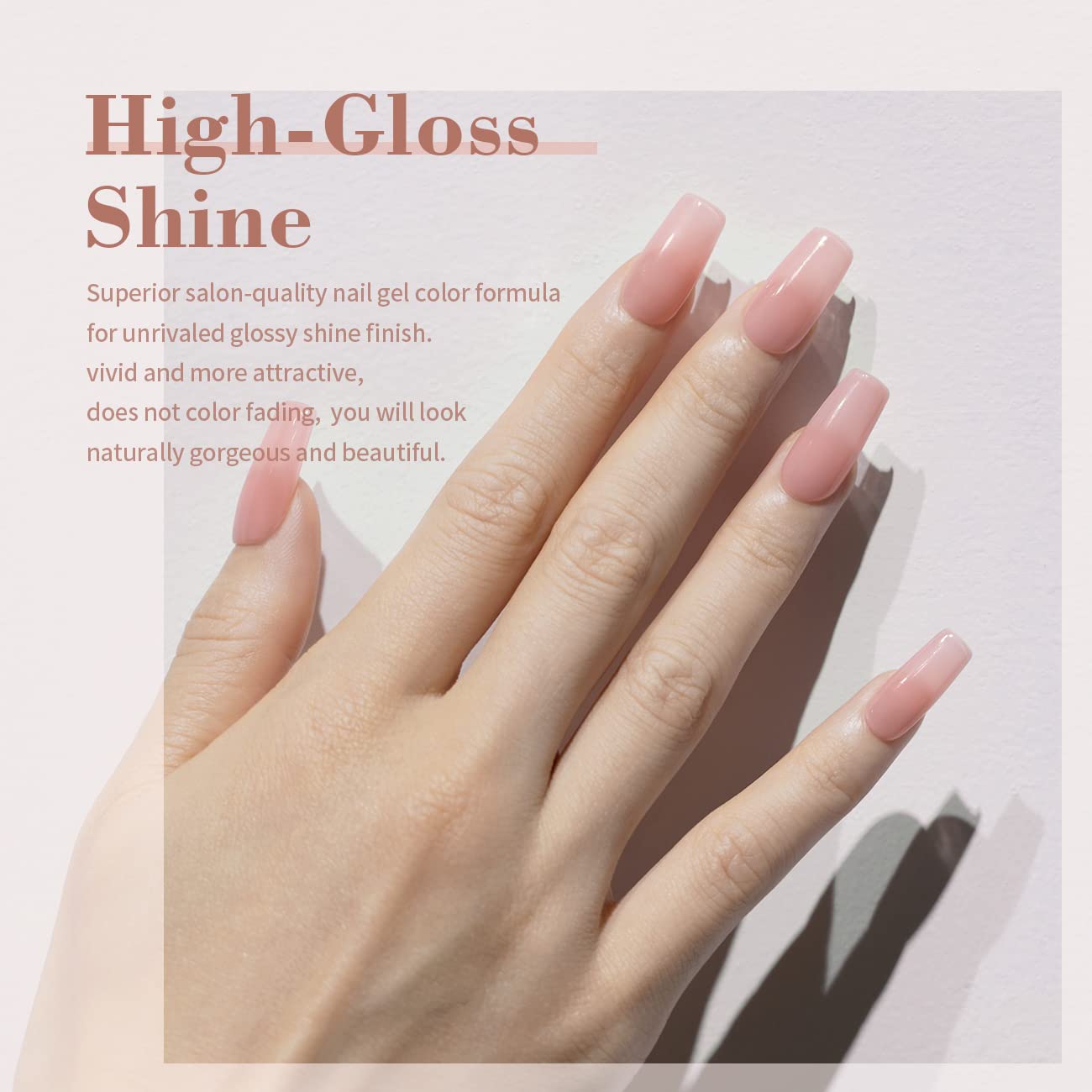 RARJSM painted nail tip swatch showing translucent pink finish and color preview