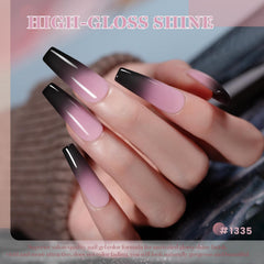 RARJSM swatch strip showing nude pink to black thermal transition, clear color demonstration