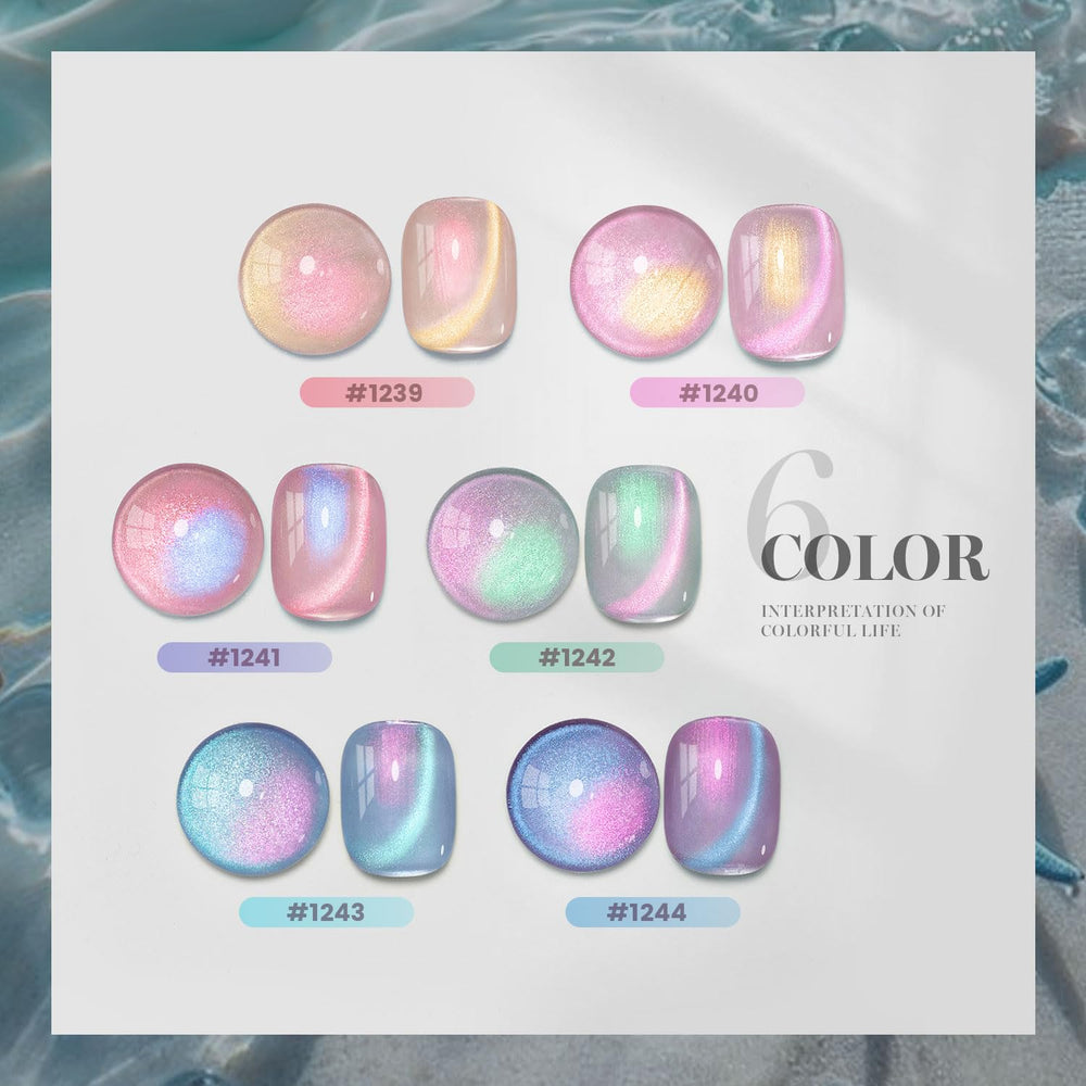RARJSM nail wheel swatches showing aurora shift advantage at angles