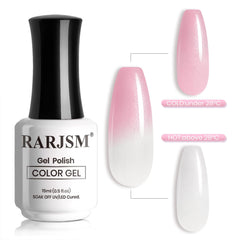 RARJSM temperature transition demo showing milky white to pink change