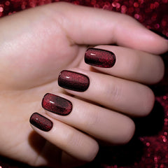 Close-up texture of RARJSM velvet glitter polish highlighting diamond-like reflective particles