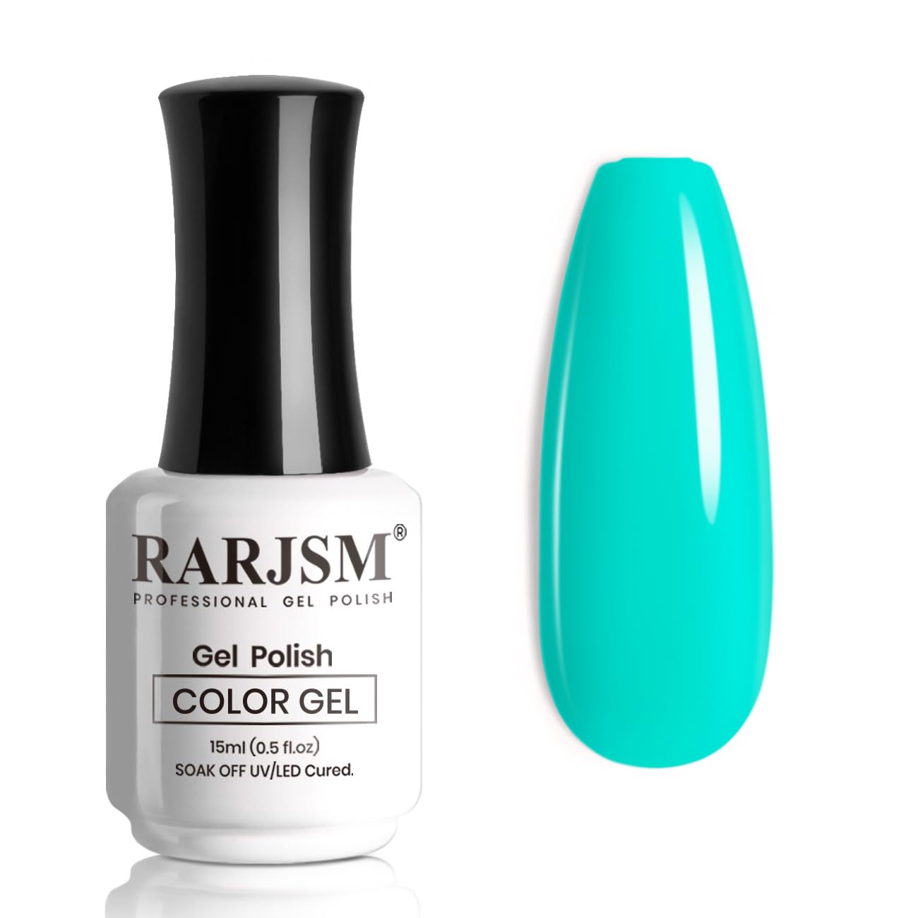 RARJSM turquoise bottle front view showing vivid color and generous 15ml size benefit