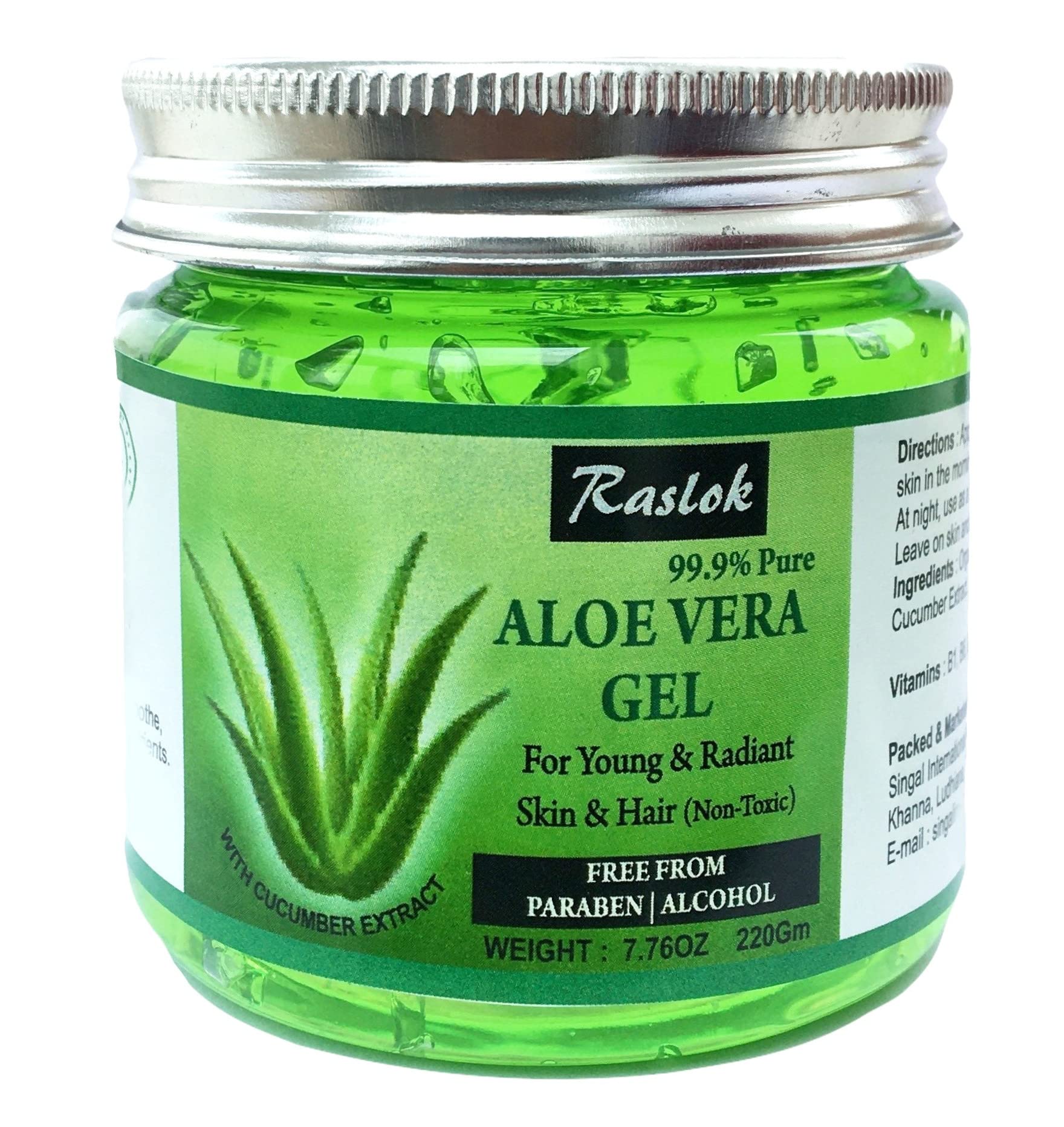 Raslok front packaging showing 7.76 OZ jar and cucumber label for easy identification