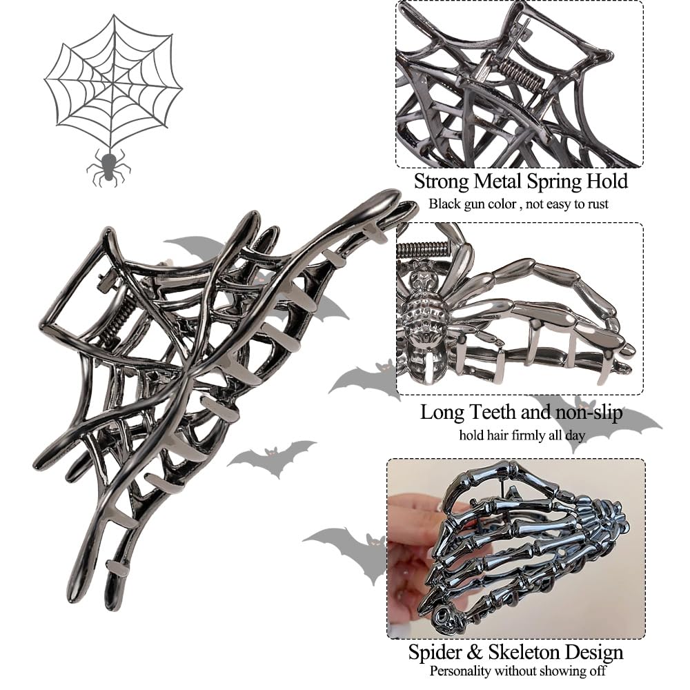 RAUIMOUR spider web clip close-up showing carved pattern and durable black gun plating