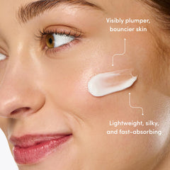 Ravie Beauty jar open revealing creamy texture and fast-absorbing formula benefit