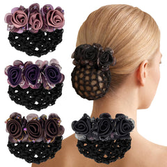 Ravlzors front packaging showing four flower bun covers and clips for easy selection
