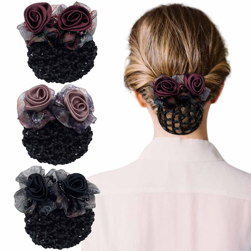 ravlzors front view bun cover showing floral ribbon and tidy finish benefit
