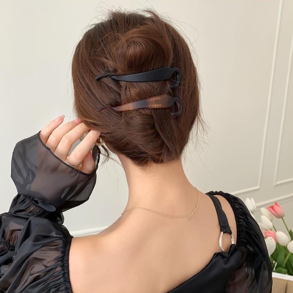 ravlzors in hair side profile showing secure French twist hold