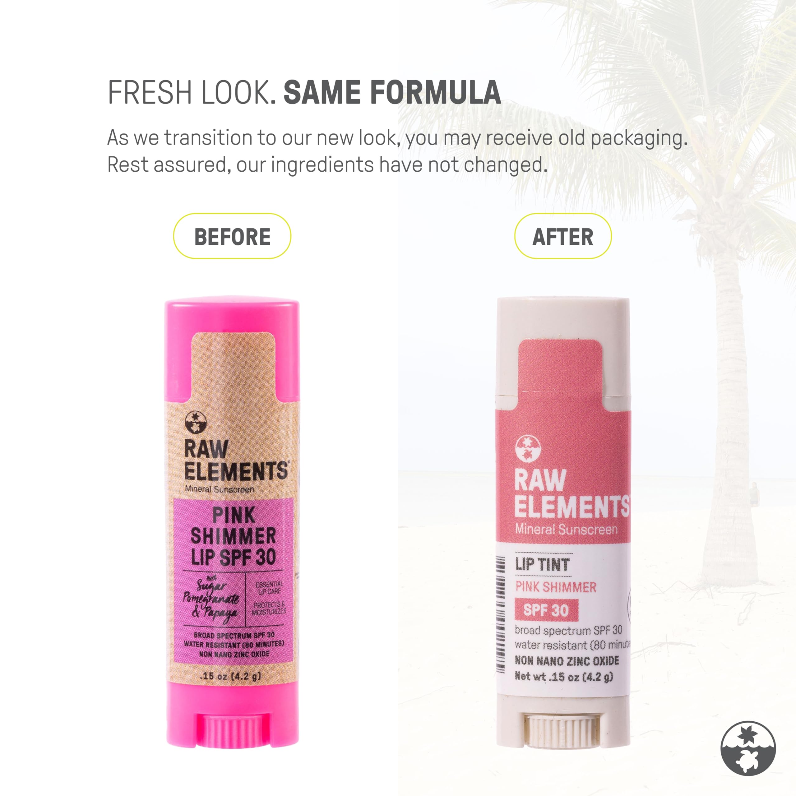 Raw Elements lip shimmer open showing balm tip for easy application benefit