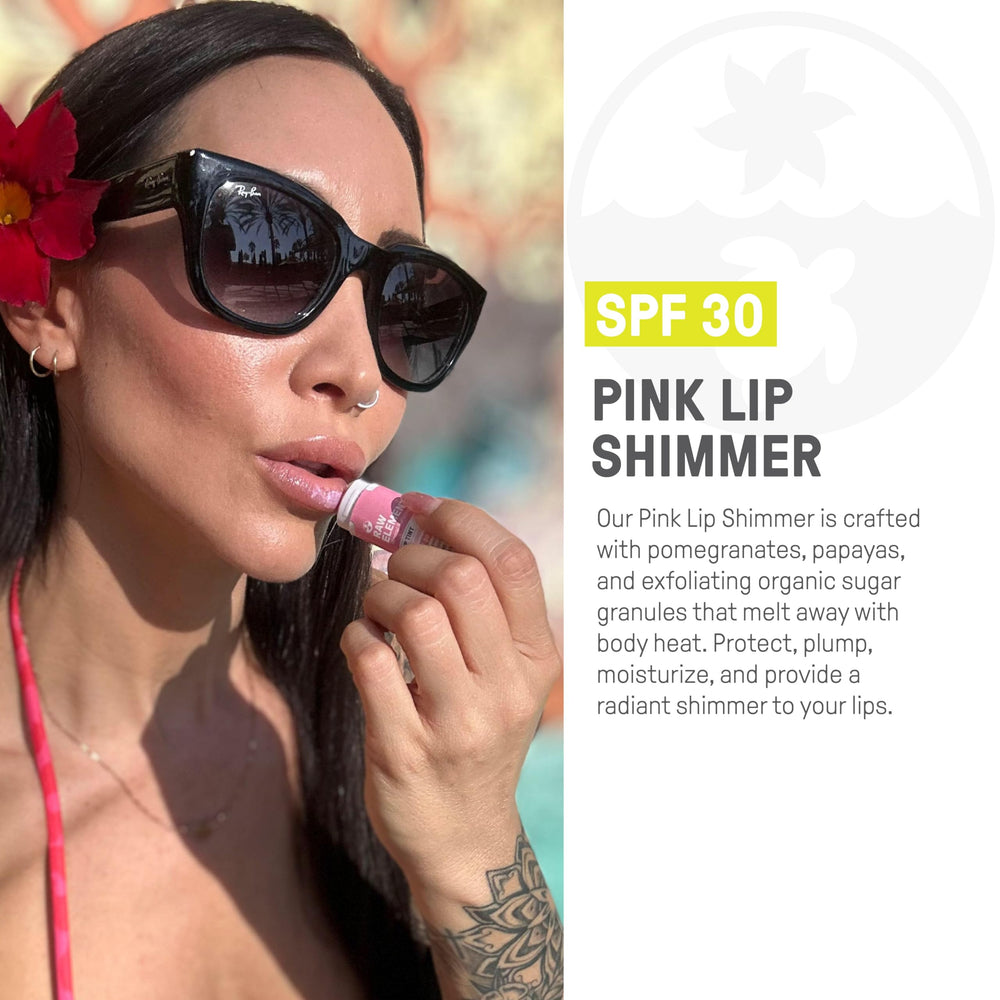 Raw Elements lip shimmer texture close-up highlighting smooth moisturizing finish