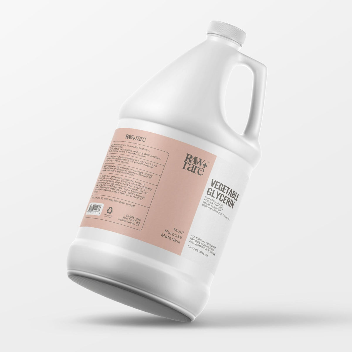 Raw Plus Rare gallon front label showing product identity and size for easy choice