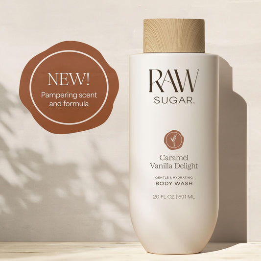 RAW SUGAR close-up of label highlighting microbiome-gentle certification and benefits