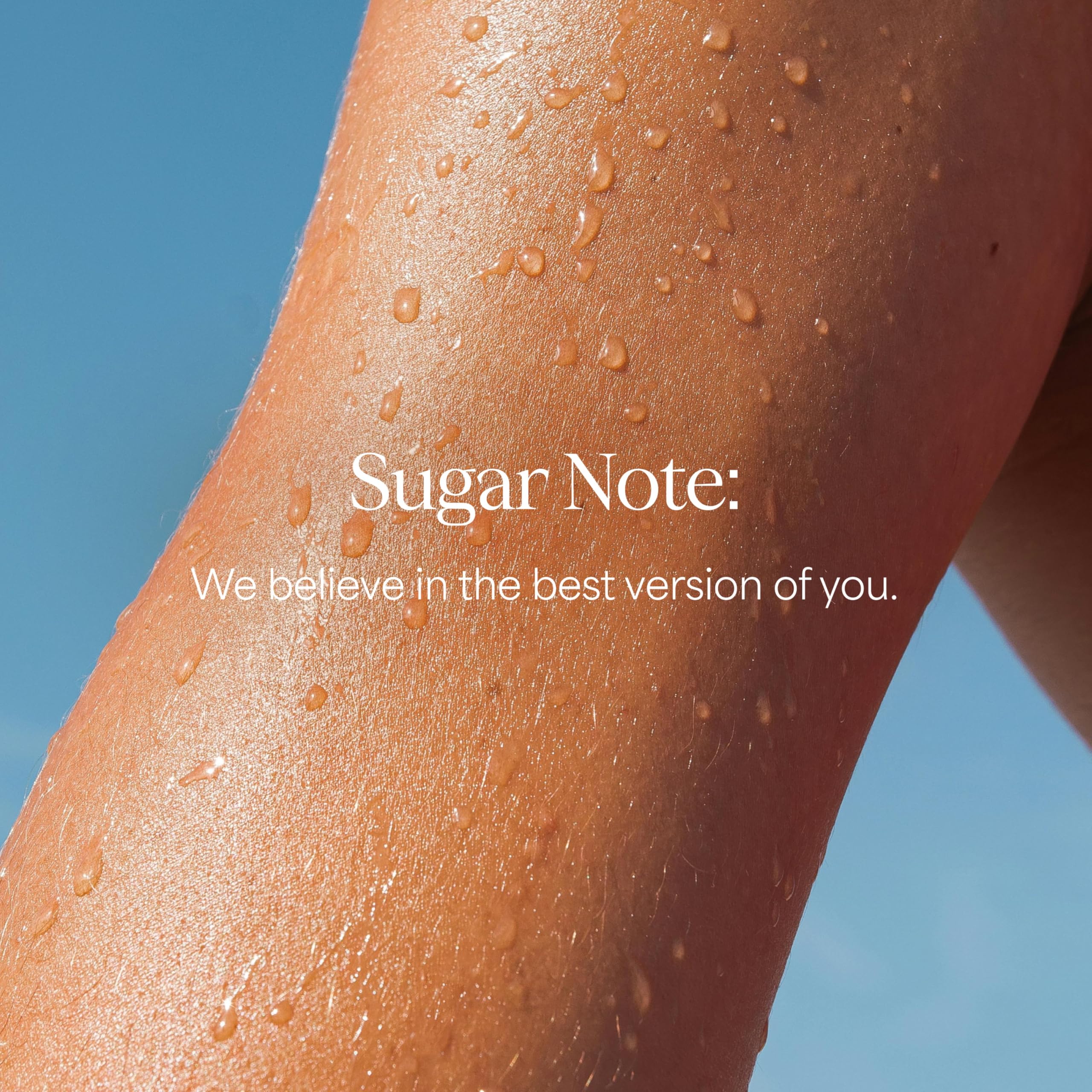 RAW SUGAR bottle styled with towel to show bathroom-ready presentation