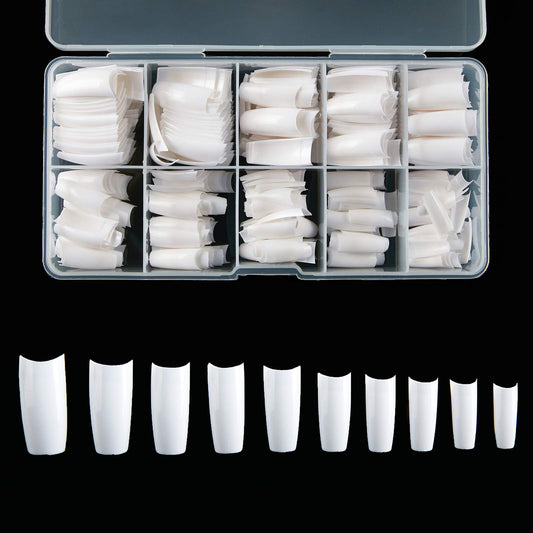 RayanWay front packaging showing 500 white French nail tips and case, organized for easy use