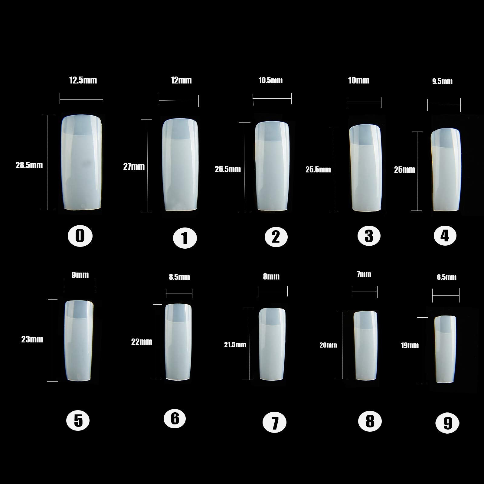 RayanWay labeled sizes displayed to match fingers for accurate fit benefit