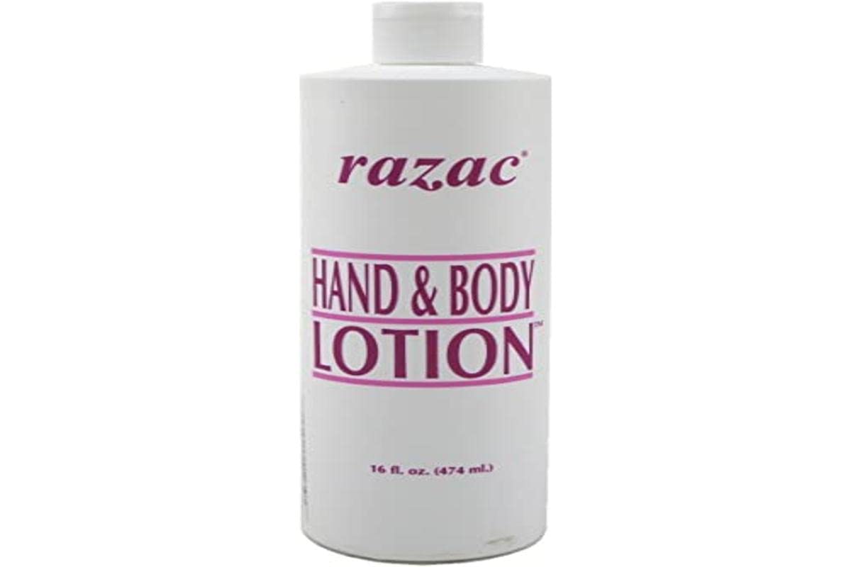 Razac front packaging 16 fl oz bottle showing label and quick moisturizing benefit