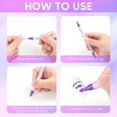 RAZET metallic pen adding shimmer highlight for luxe nail accents