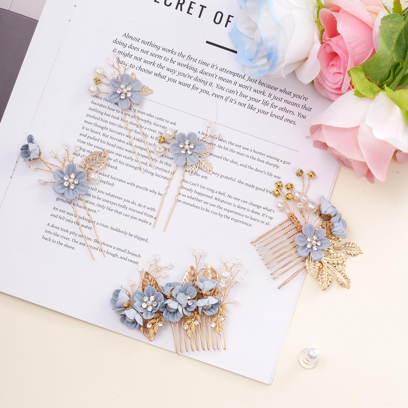 Rbenxia pieces styled in bridal updo illustrating secure hold and elegant finish