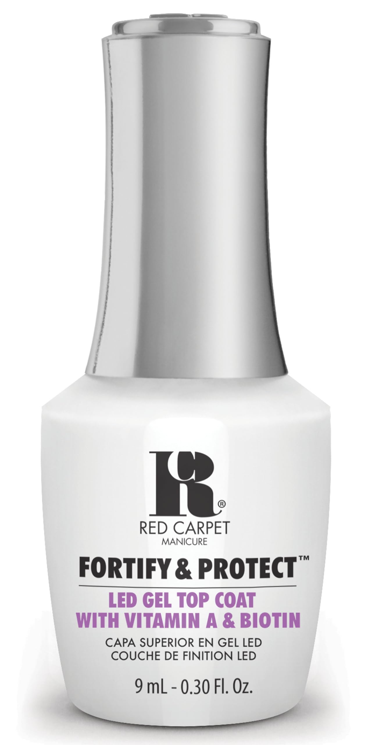 RC Red Carpet Manicure front bottle showing full 9ml product glossy finish and clarity