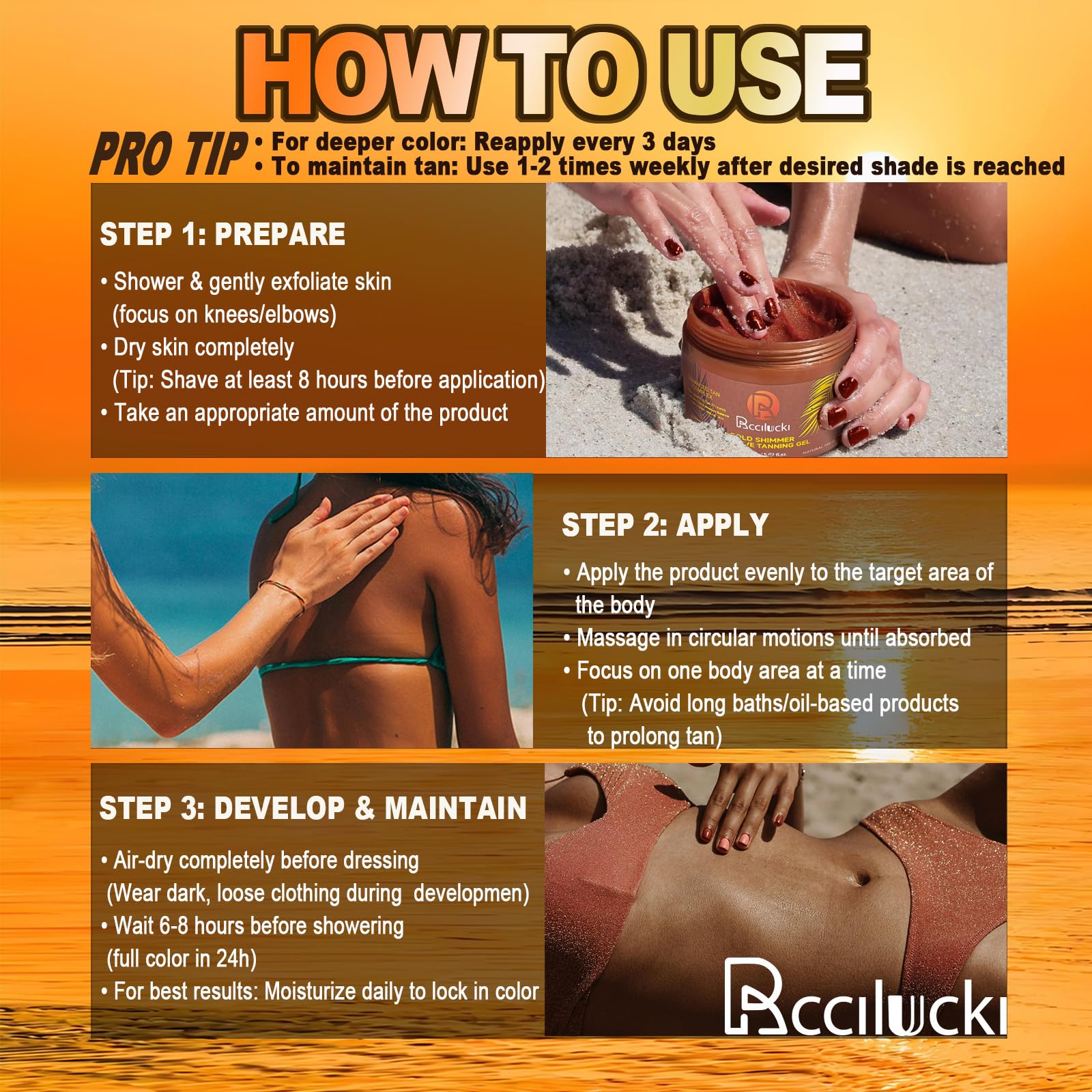 Rccilucki 5 fl oz bottle beside a measuring tape to show compact travel-friendly size