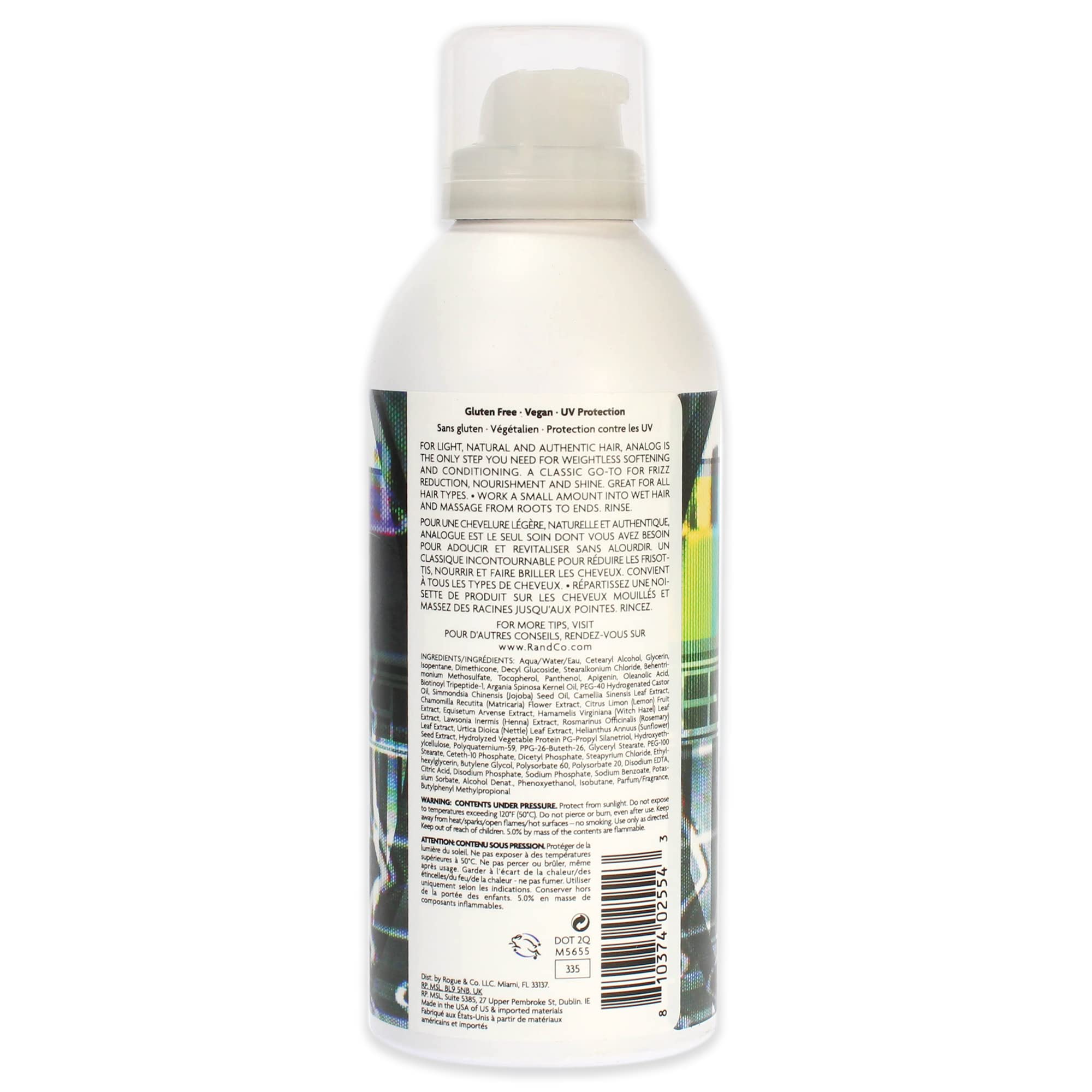 Close-up of R+Co ANALOG airy foam texture for even, non-greasy conditioning