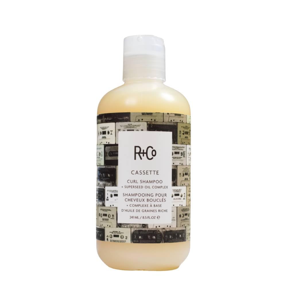 R+Co CASSETTE front packaging showing bottle and readable label, highlighting lightweight curl care