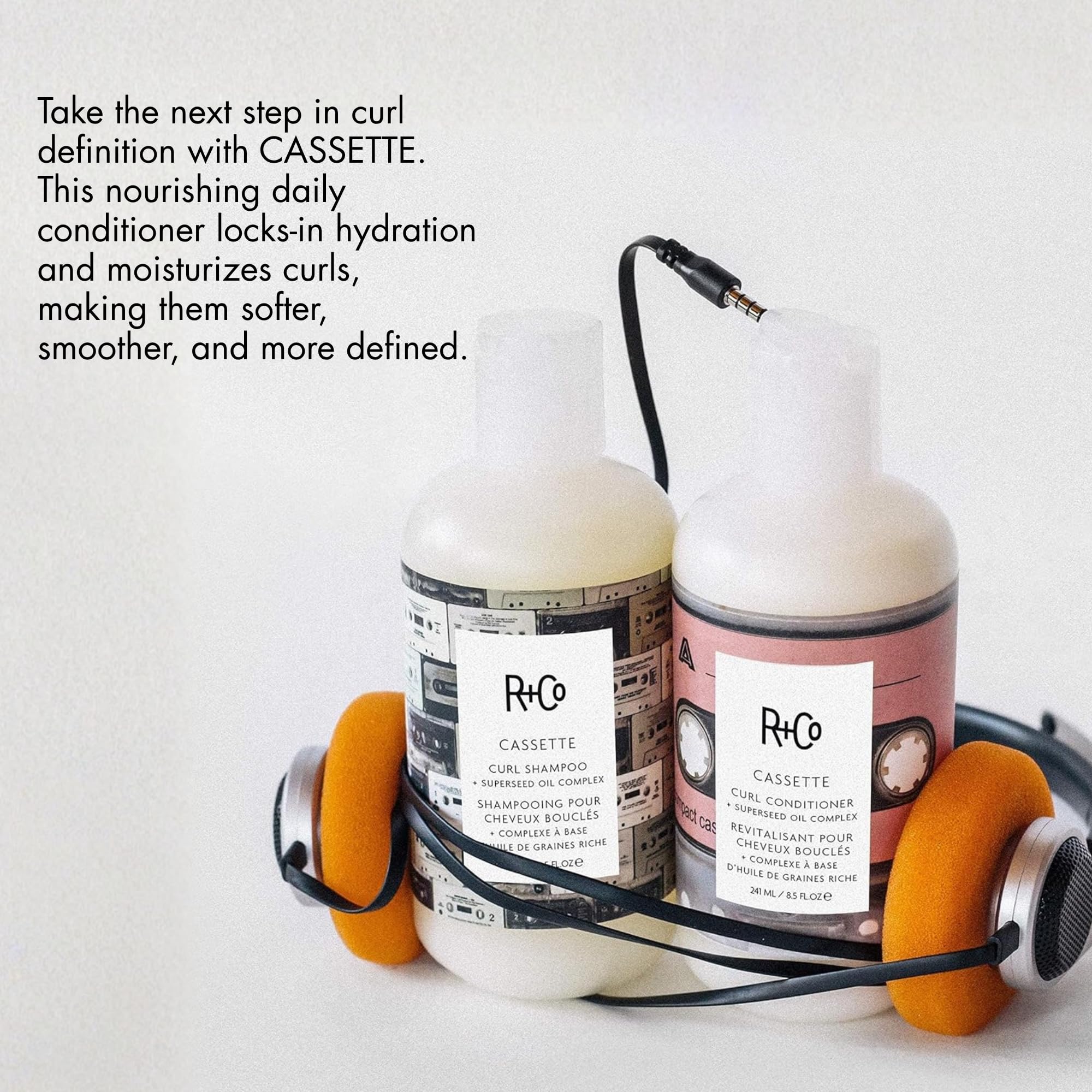 R+Co Cassette creamy conditioner texture dispensed from pump for easy application