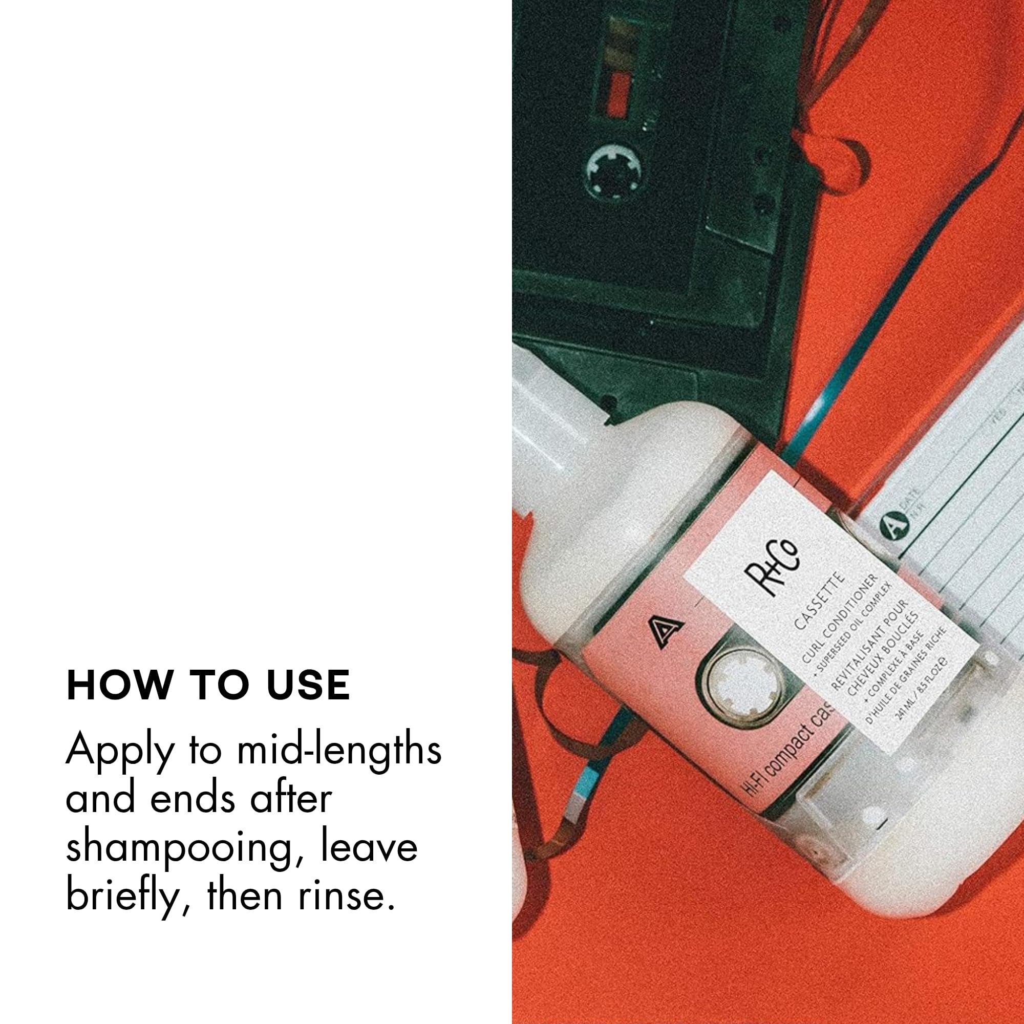 R+Co Cassette next to an 8.5 oz size comparison demonstrating product volume