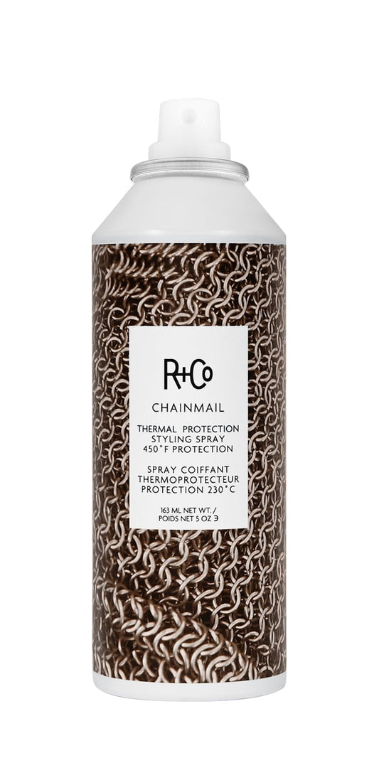 R+Co Chainmail front packaging showing bottle and label benefits