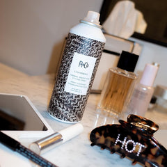 R+Co Chainmail being applied during blow-dry for heat protection