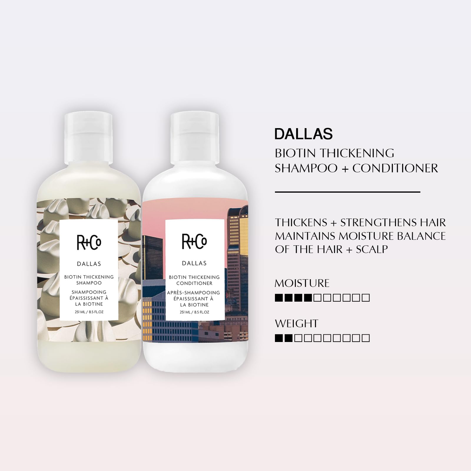 R+Co Dallas shampoo texture closeup highlights gentle cleansing