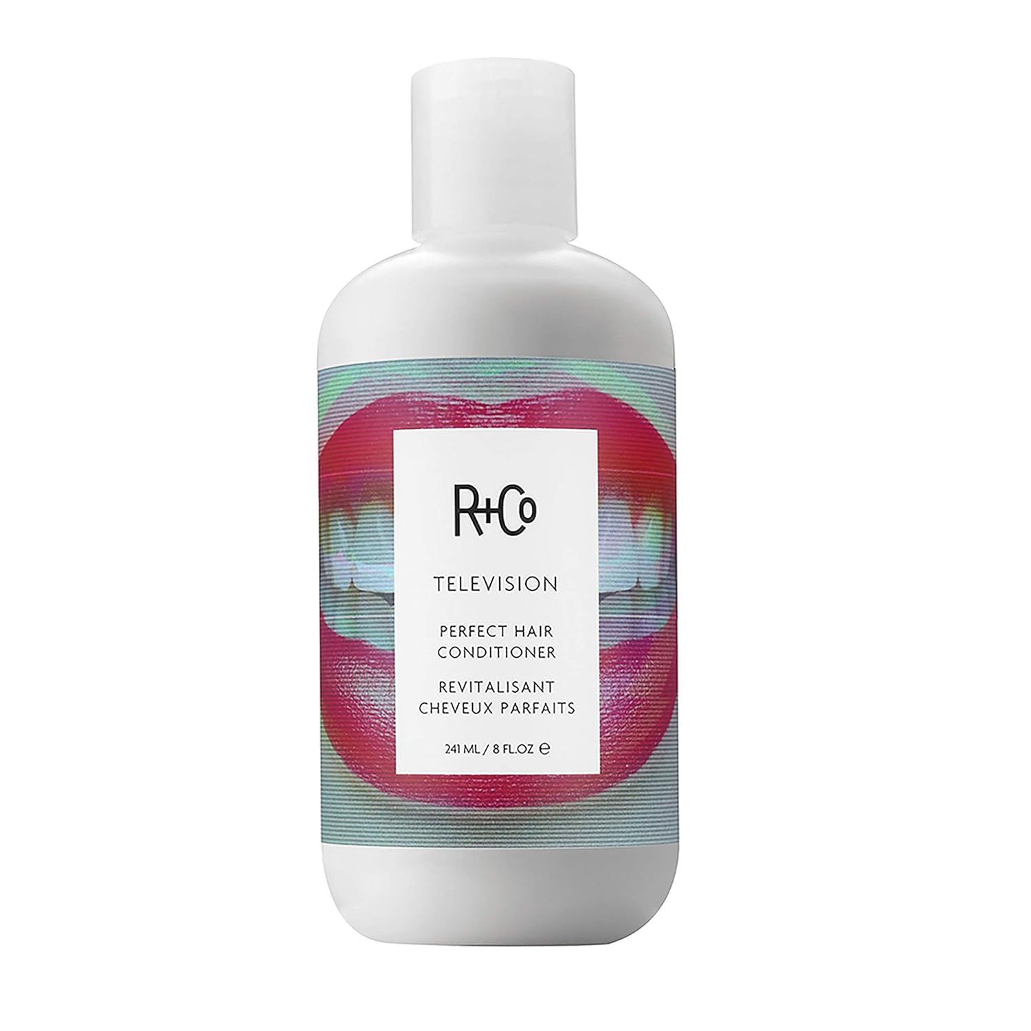 R+Co Television front packaging showing bottle and label with clarity and brand appeal