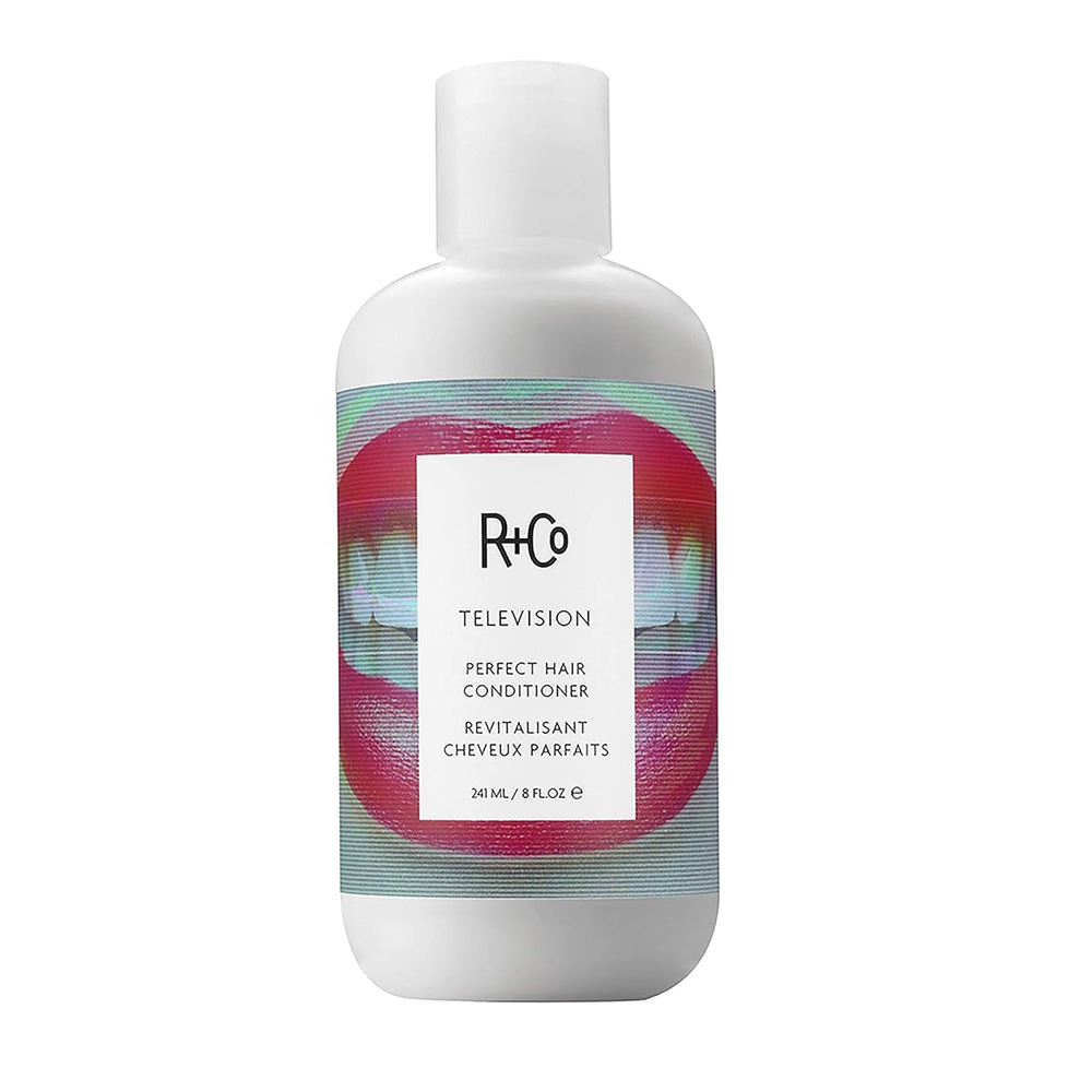 R+Co Television front packaging showing bottle and label with clarity and brand appeal