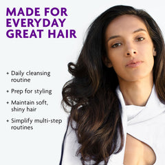 R+Co Television shampoo in bathroom lifestyle showing salon-ready results at home