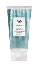 R+Co Waterfall front bottle shows packaging and easy-to-use pump for convenience