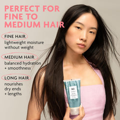 R+Co Waterfall with babassu oil ingredient visual highlighting nourishing hydration