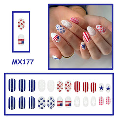 Rdntbeu American flag nail close-up highlighting crisp print for festive style