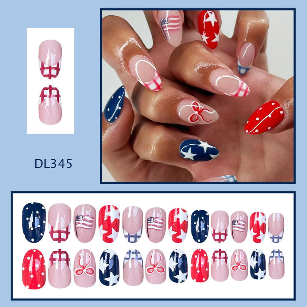 Rdntbeu close-up of French tip and star design highlighting neat glossy finish