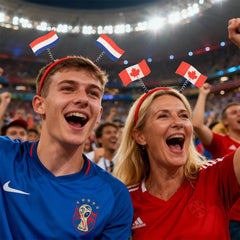 Rdntbeu headband worn at a match conveying team spirit and photo-ready fun