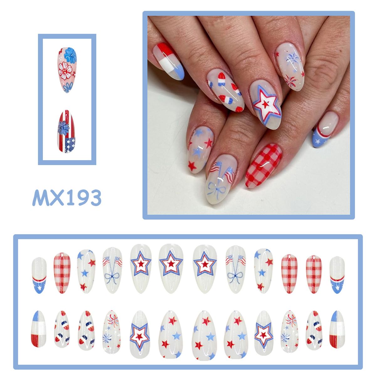 Rdntbeu close-up of star, checkered and flag designs showcasing detailed glossy finish