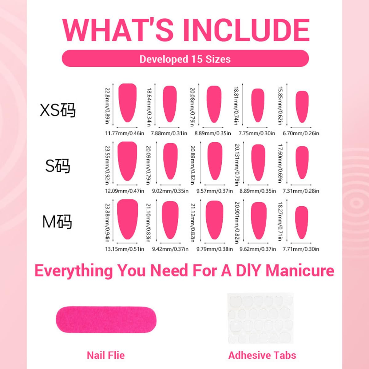 Rdntbeu nails on a hand for scale showing medium almond length and natural fit