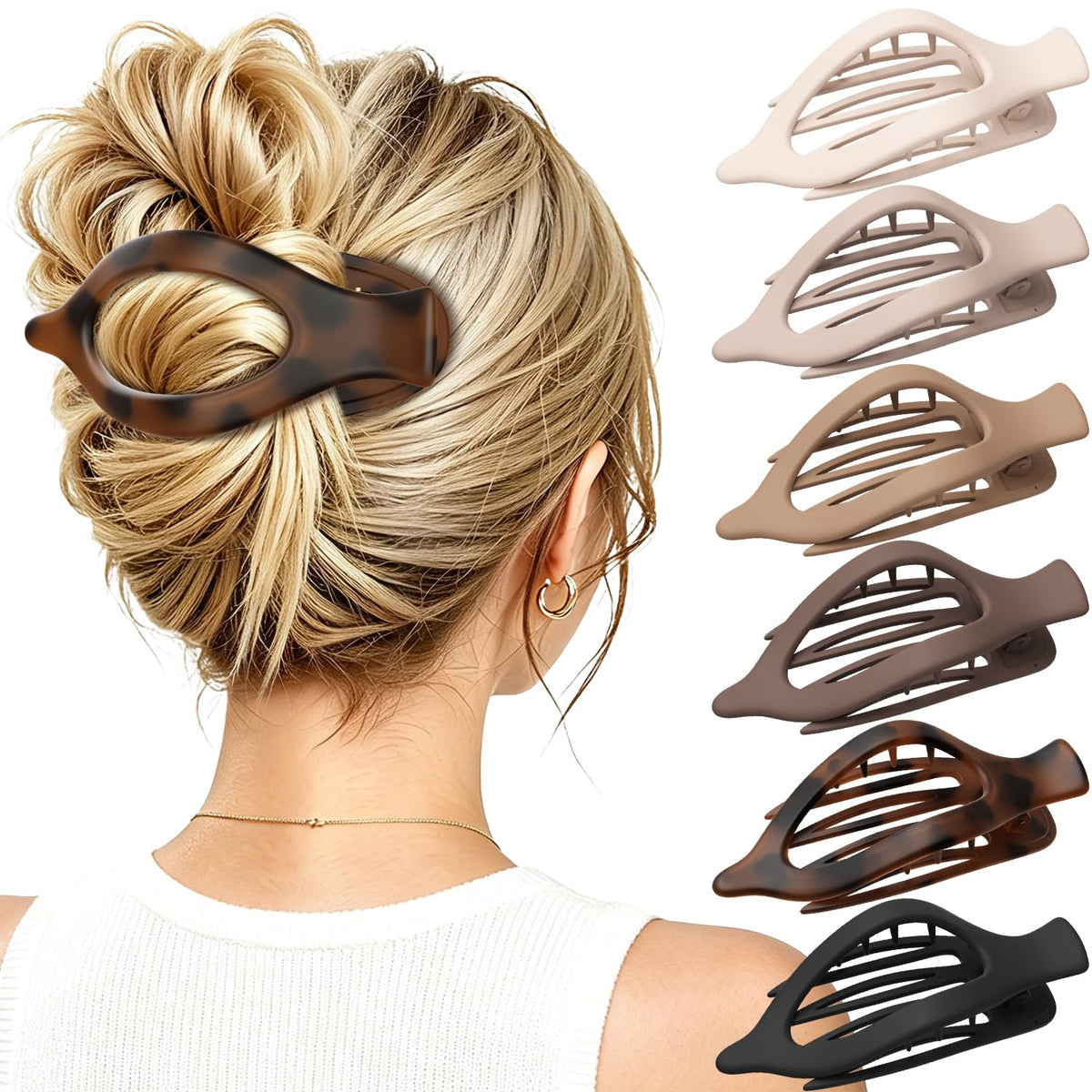 RDUQM front packaging showing six matte flat hair clips, gift-ready and neat