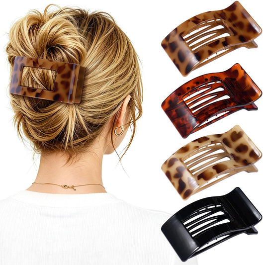 RDUQM front packaging showing four flat hair clips and benefits