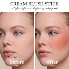 Re. Misoo applied to lips illustrating moisturizing color and sun defense