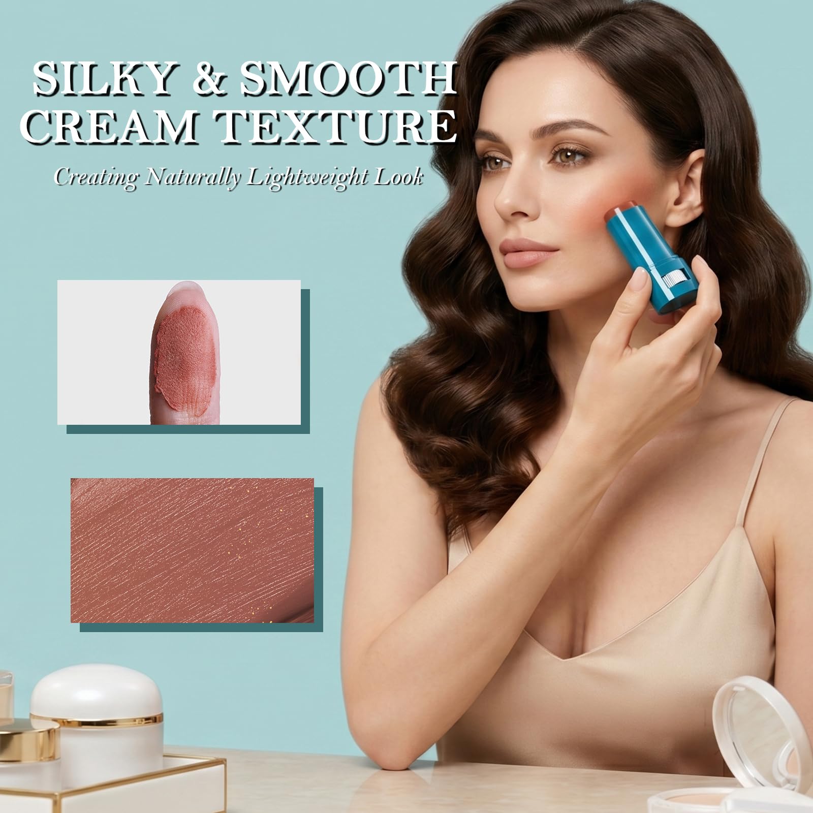 Re. Misoo swipe on lips showing tinted moisturizing finish and sun protection
