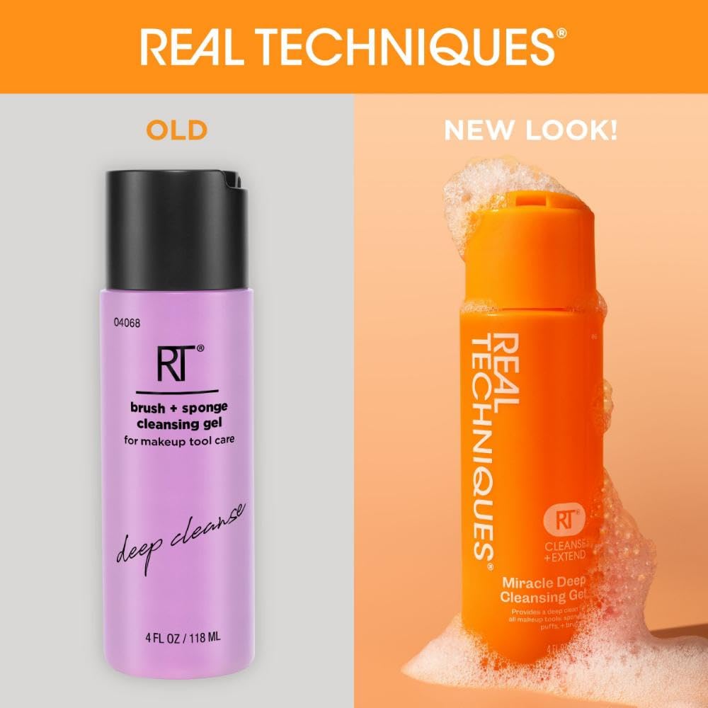 Real Techniques gel lather close-up demonstrating rich foam and gentle cleaning