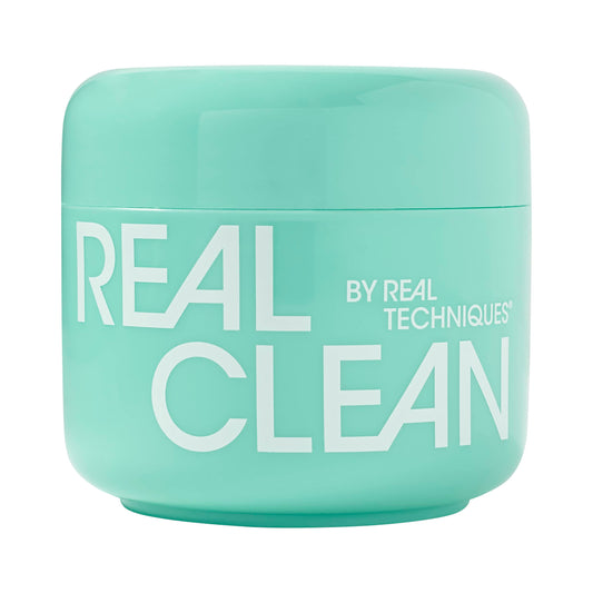 Real Techniques open jar revealing balm texture and smooth glide